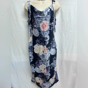 shein women's  Size Medium  Blue And Pink Floral spaghetti strap dress